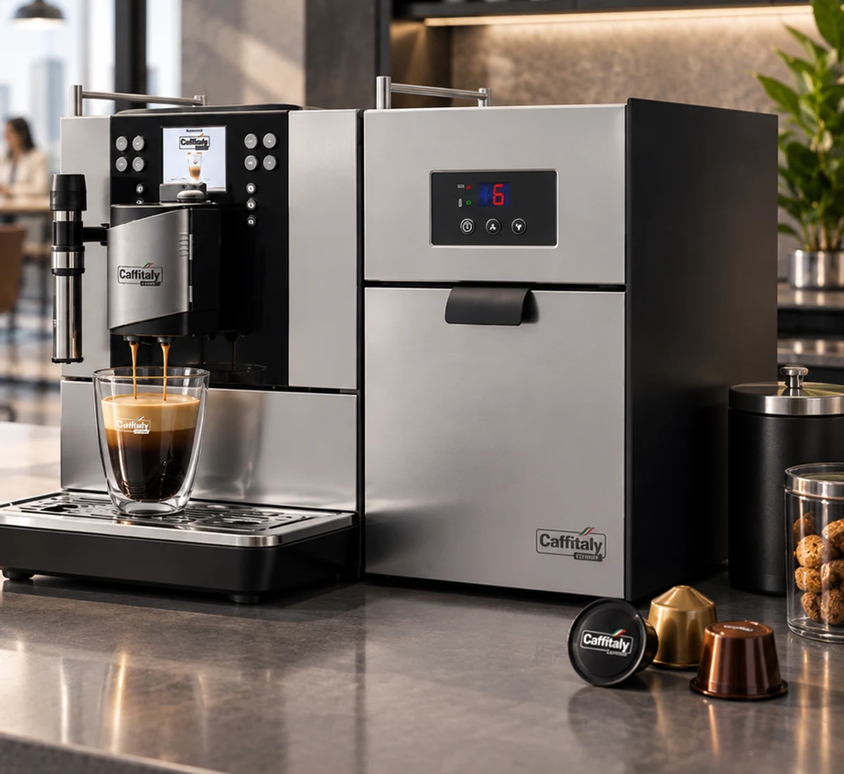 Caffitaly S8002R profesionalni aparat za kavu u uredu